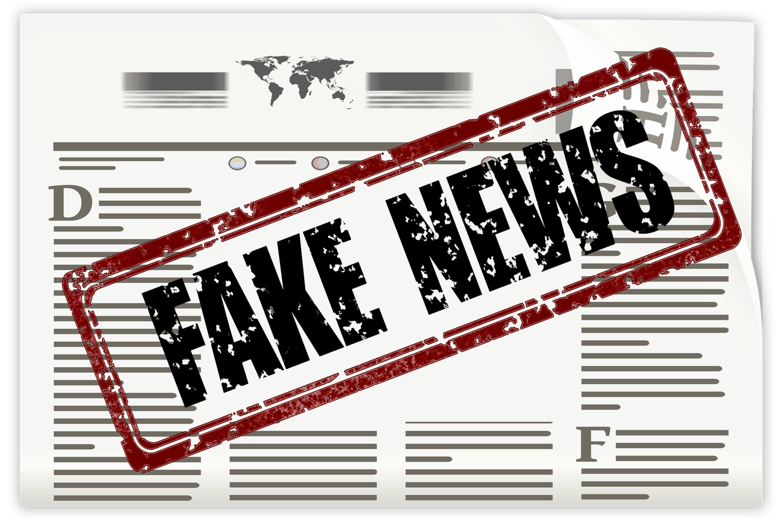 phentermine myths - an illustration of a newspaper with the stamp 'FAKE NEWS'