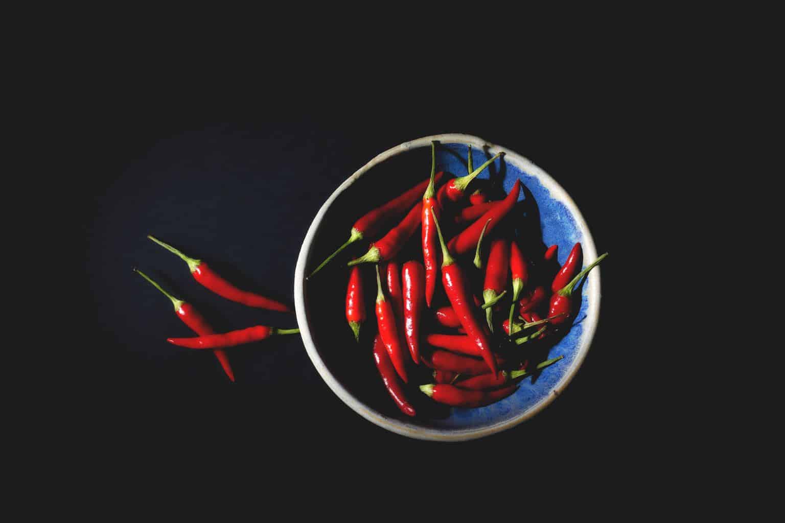 a bowl of chilies