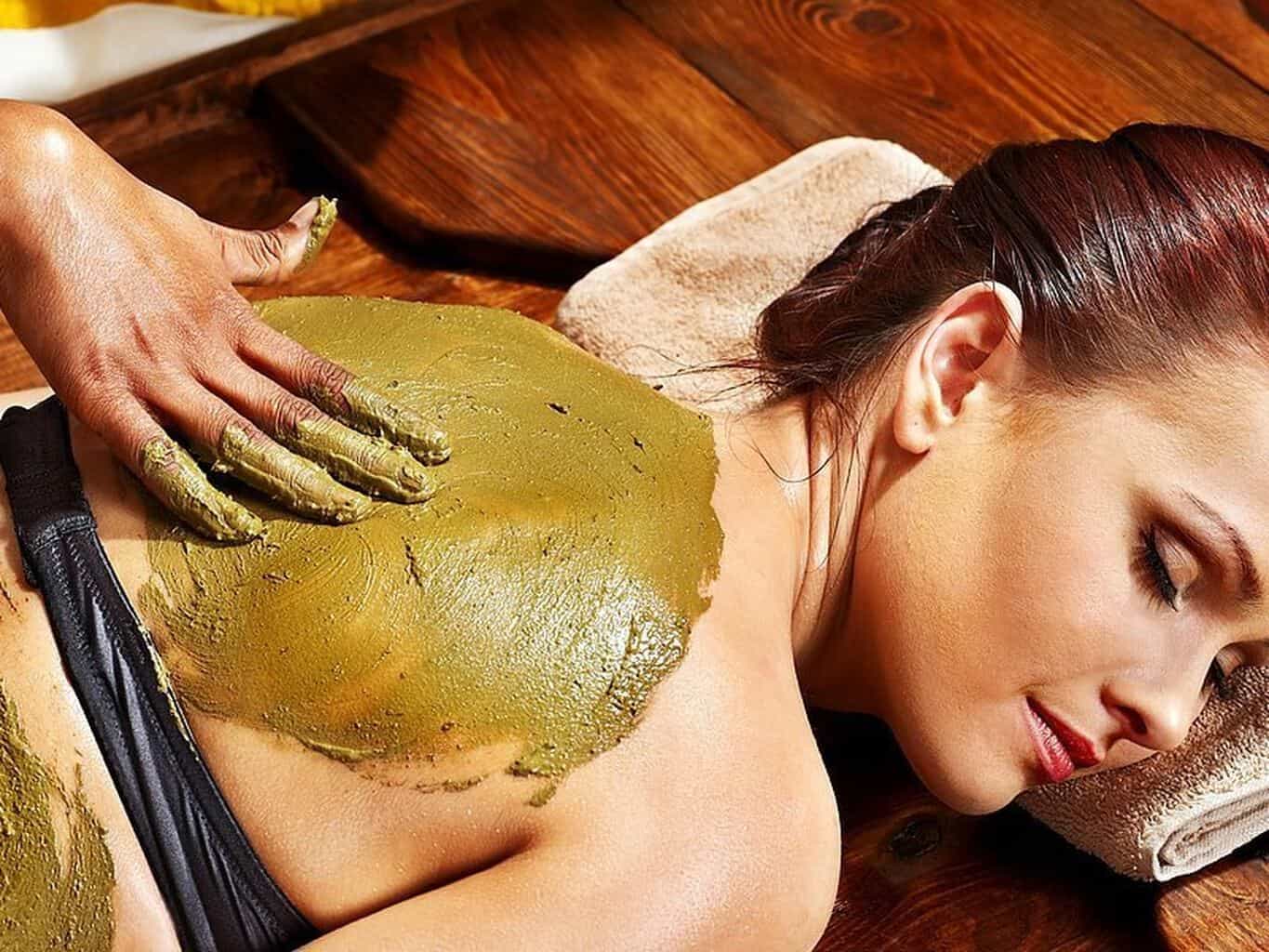 a woman being massaged