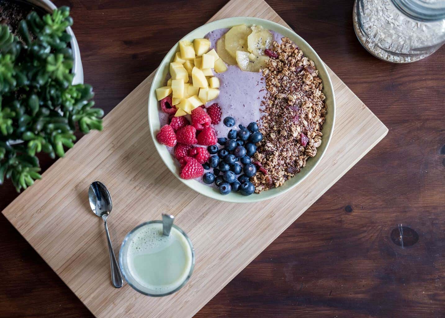 healthy fruit smoothies in a bowl